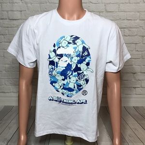 Bape x Medicom Toy Bear Blue Color Camo Tee